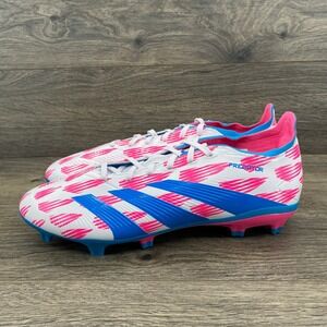 Adidas Predator League FG Soccer Cleats Men's Size 8.5 White Pink Blue IG6262